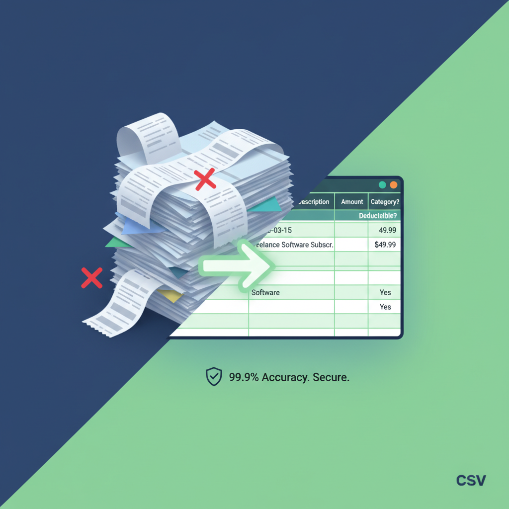 Credit card statement converted to CSV for tax preparation
